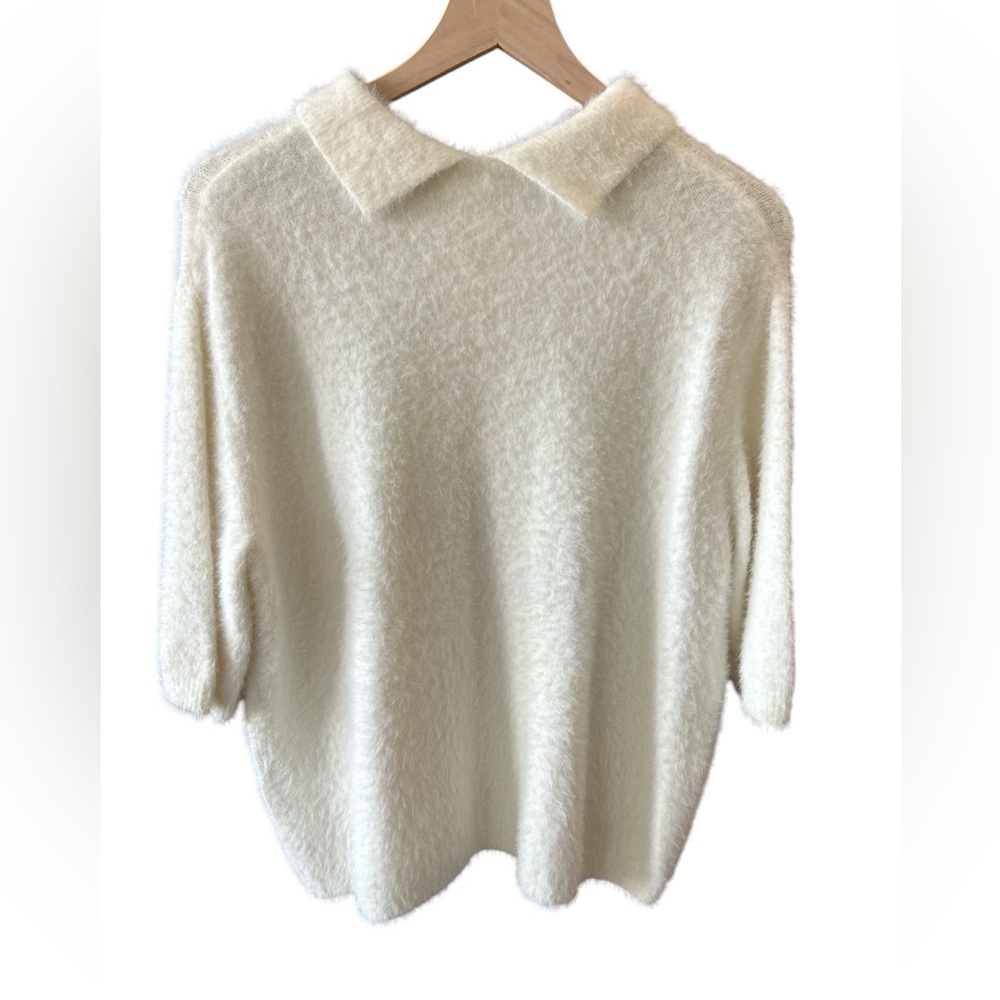 H&M Rhinestone-button Fluffy Top - Picture 2 of 8